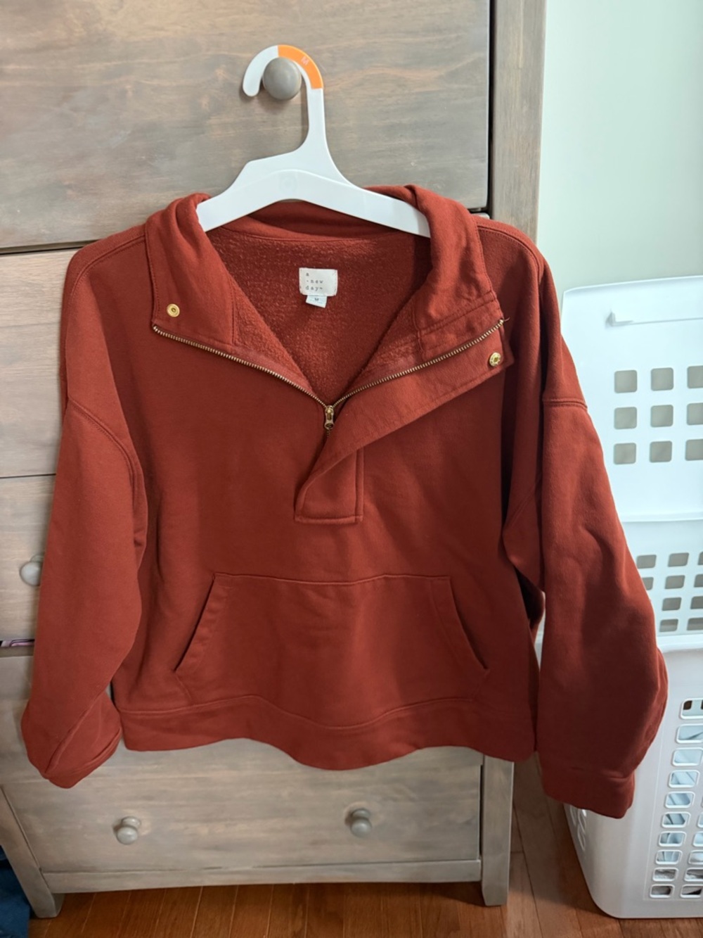 a new day Rust Half-Zip Fleece Pullover